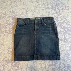 Dickies Brand Denim Skirt-Size 12-Stonewash Indigo-Knee Length